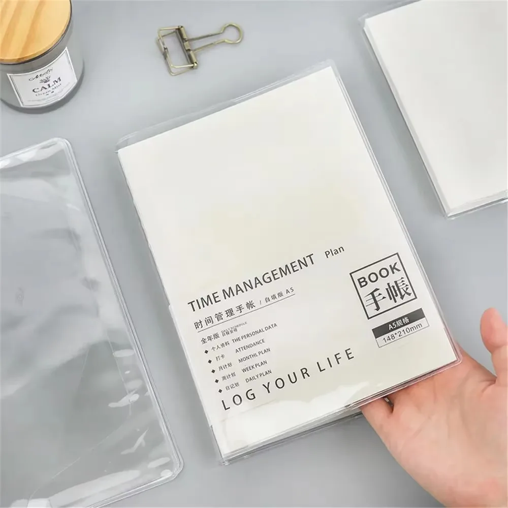 Manchon de protection Transparent en PVC imperméable pour carnet de notes A6 A5, planificateur, livre, journal intime, couverture de protection, fournitures de bureau