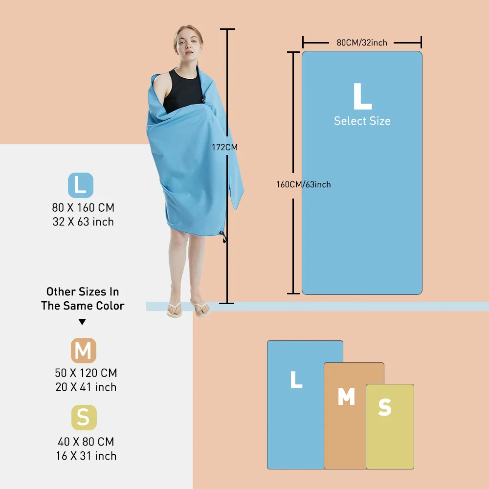 Serviette à séchage rapide en microfibre |   Léger résistant au sable pour le yoga de plage |   Accessoires de sport de voyage de gymnastique |   Portable compact