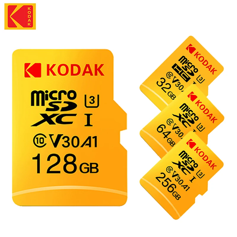 Original KODAK MicroSD Karte C10 Speicher Karte 32GB 64GB Class10 Memori TF Micro SD SDXC 128GB 256GB 512GB A1 U3 V30 4K Für Kamera