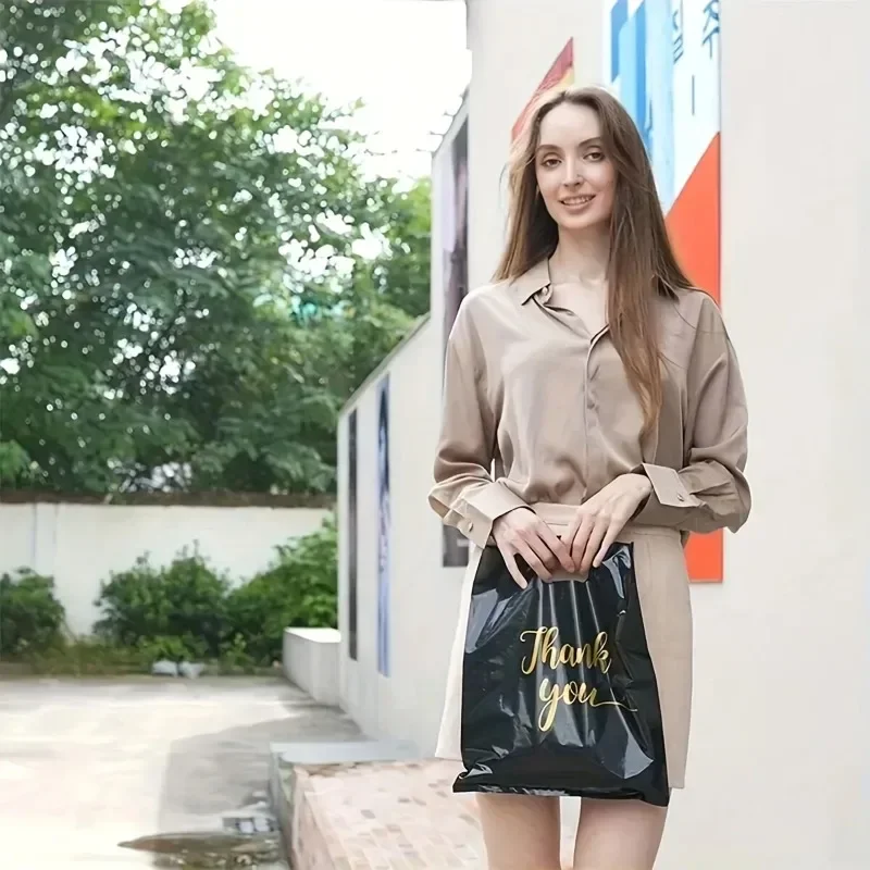 สีดําขอบคุณ Tote กระเป๋าพลาสติกถุงของขวัญสําหรับงานปาร์ตี้งานแต่งงานวันเกิดคริสต์มาสวันขอบคุณพระเจ้าครบรอบโปรดปราน