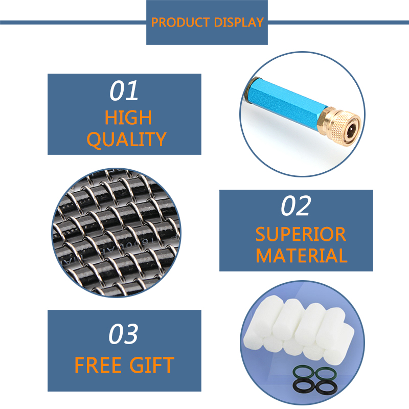 Handpomp 300bar 4500psi M10x1 Water-Olie Separator Gratis Filter met 50cm Drukslang En Snelkoppelingen