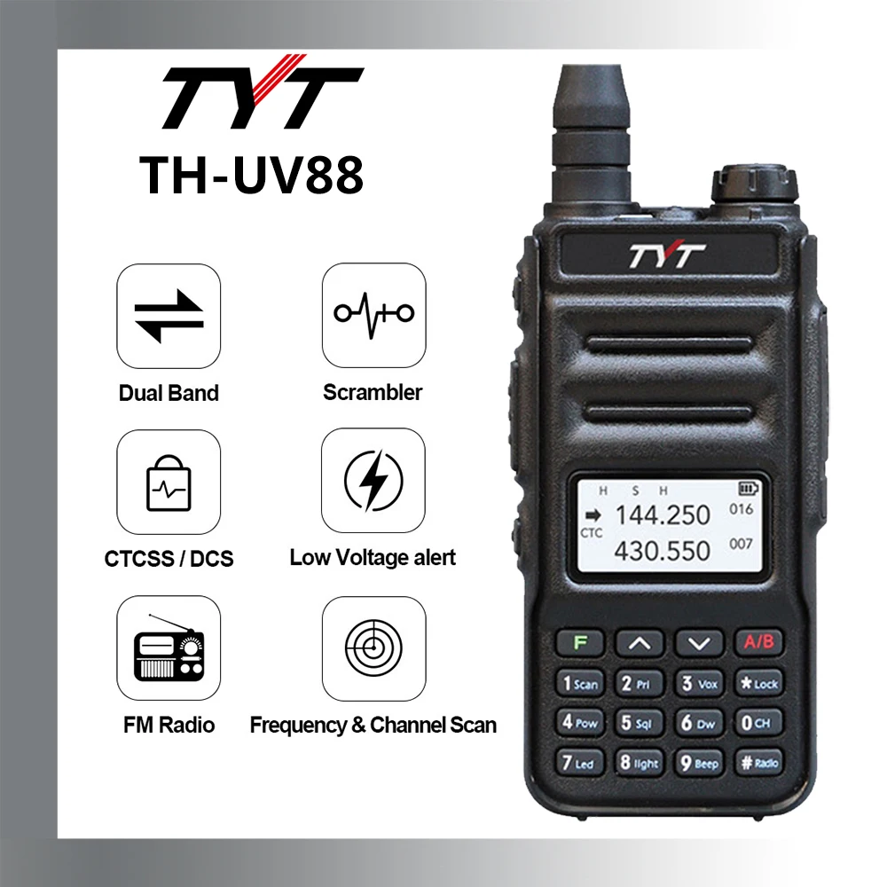 Tyt walkie talkie TH-UV88 vhf/uhf 5-watt tragbares Funkgerät fm Langstrecken-Walkie-Talkie-Amateur-Analog-Transceiver