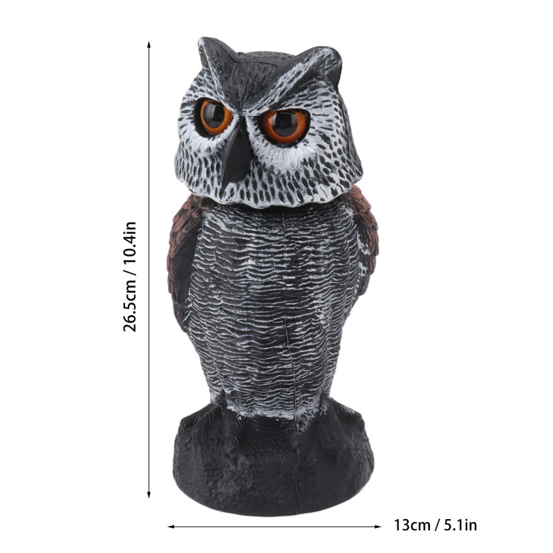 Plastic Shake Head Owl Decoy to Scare Birds Away, Scarecrow Bird Deterrent for Outdoor Garden Decoration​