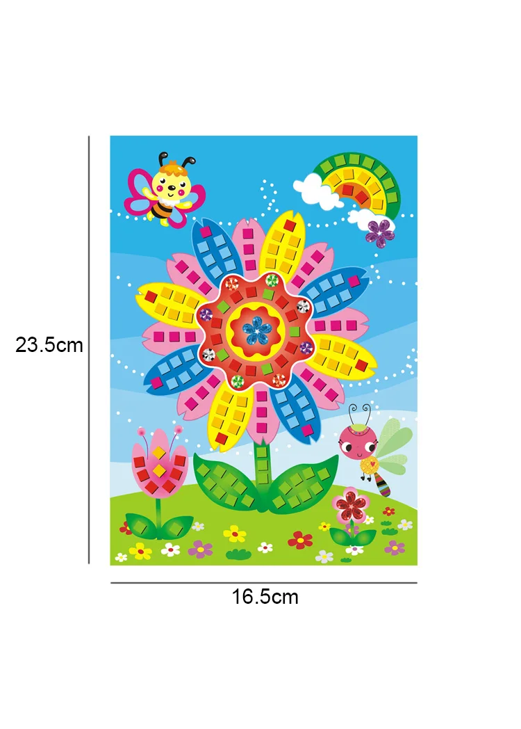 6 ชิ้น/เซ็ตโมเสคเพชร Handmade Craft DIY สติกเกอร์คริสตัลวางภาพวาดโมเสคปริศนาของเล่นเพื่อการศึกษาเด็กของขวัญ