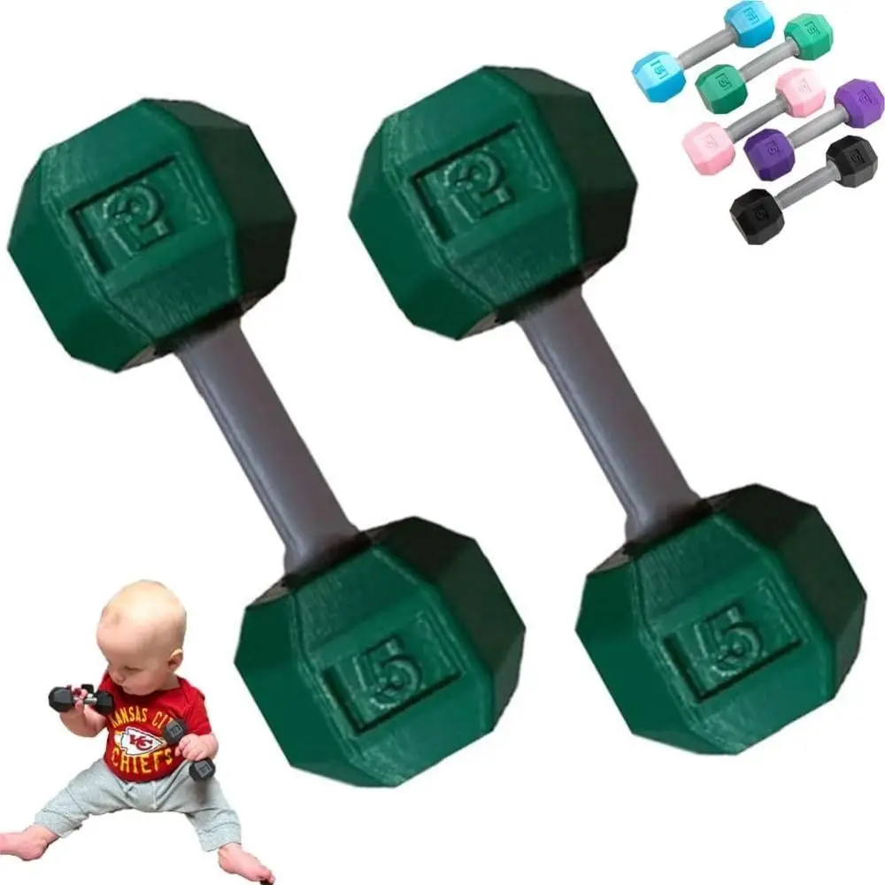 Easy to Hold Miniature Baby Dumbbell Exercises Weight Engaging Gift Rattle Dumbbell Toy Weight Lightweight PLA Plastic