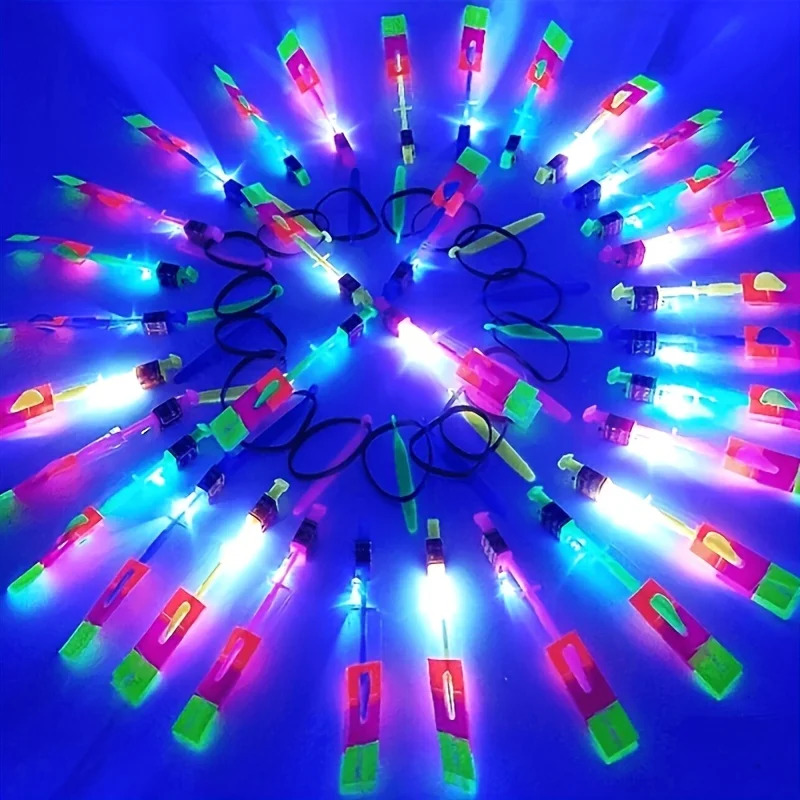 10 stuks led-lichtraketten - helder vliegend speelgoed met katapultwerpers, feestartikelen voor verjaardagen, Halloween, Kerstmis