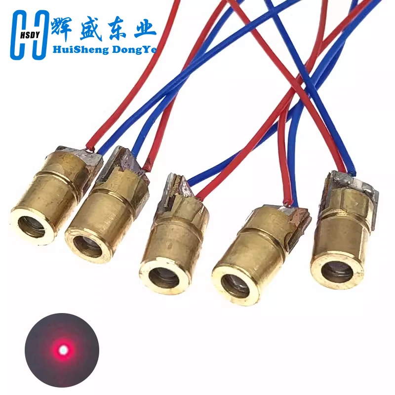 10pcs Laser Diodes 5mW 650 nm Diodo RED Dot Laser Diod Circuit 3V/5V 5mW 650nm Module Pointer Sight Copper Head