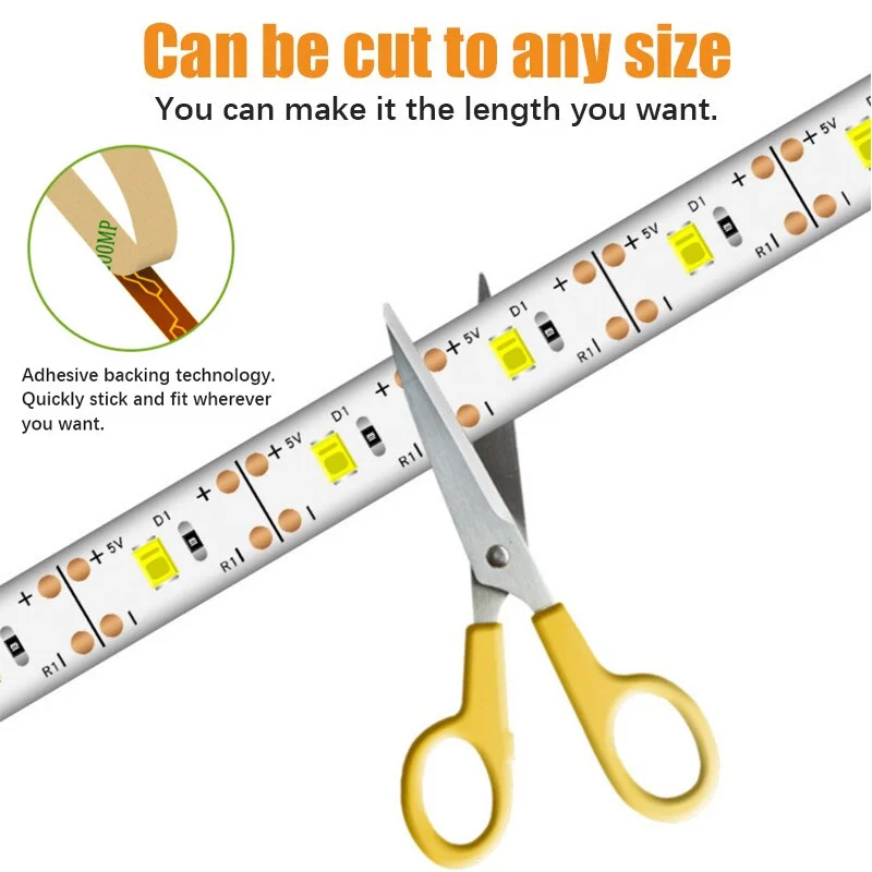 Clearance_GGbingo 2M LED-Streifenlicht, Hand-Sweep-Winksensor, 5 V USB, 2835, Hintergrundbeleuchtung, LED-TV-Küche, unter dem Schrank, Lampe für Kabine