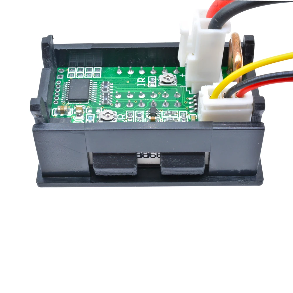 DC 100V 200V 10A 0,28 "Mini voltímetro Digital amperímetro 4 bits 5 cables medidor de corriente de voltaje probador azul rojo pantalla LED Dual
