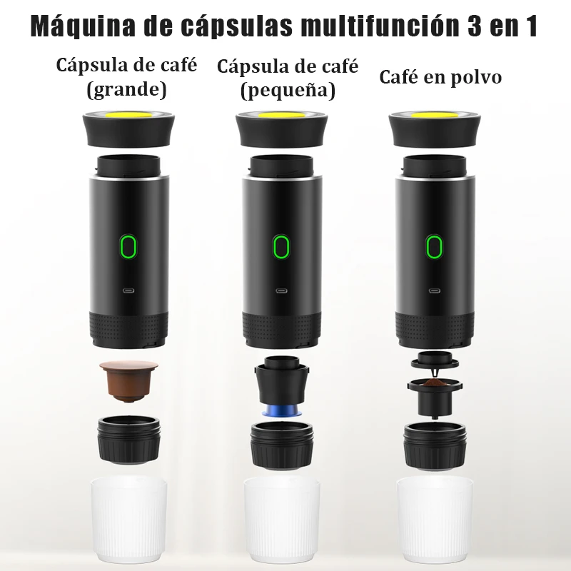 MicroData draagbaar elektrisch capsulekoffiezetapparaat 3-in-1 koffiepot Espressopot Draadloze verwarmingspomp Druk koffiezetapparaat Reizen
