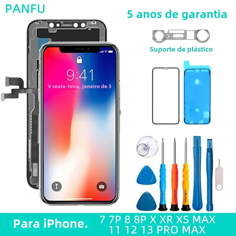 Nova tela oled para iphone x xr xs max 11 12 pro max display lcd para iphone 7 8 plus xs 11 incell suporte de tela toque 3d verdadeiro