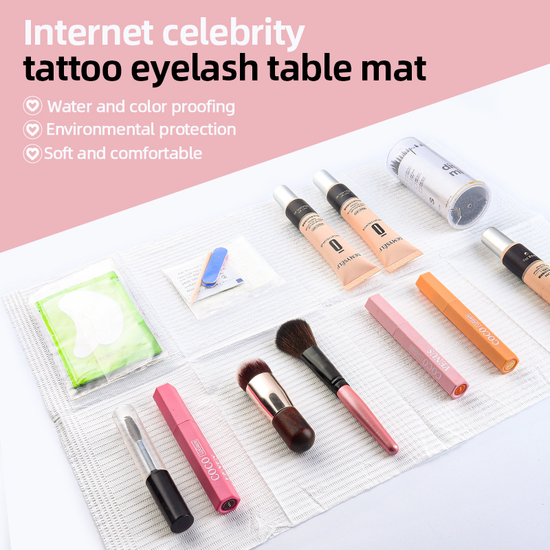 20/50 ชิ้น Disposable Eyelash Clean Pad Mat Tattoo ผ้าเช็ดทําความสะอาดตาราง Pad กันน้ํากระดาษทางการแพทย์ทันตกรรม Bibs ผ้าเครื่องมือ