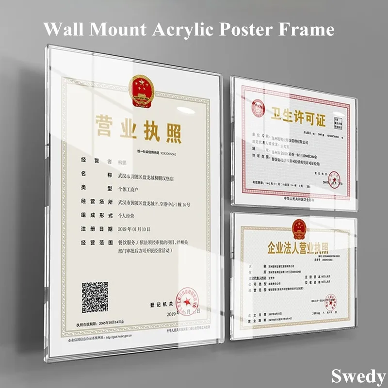 벽걸이 그림 사진 포스터 전단지 프레임, A4 아크릴 사인 거치대 스탠드, 레스토랑 메뉴 용지 가격 목록, 8.5x11 인치