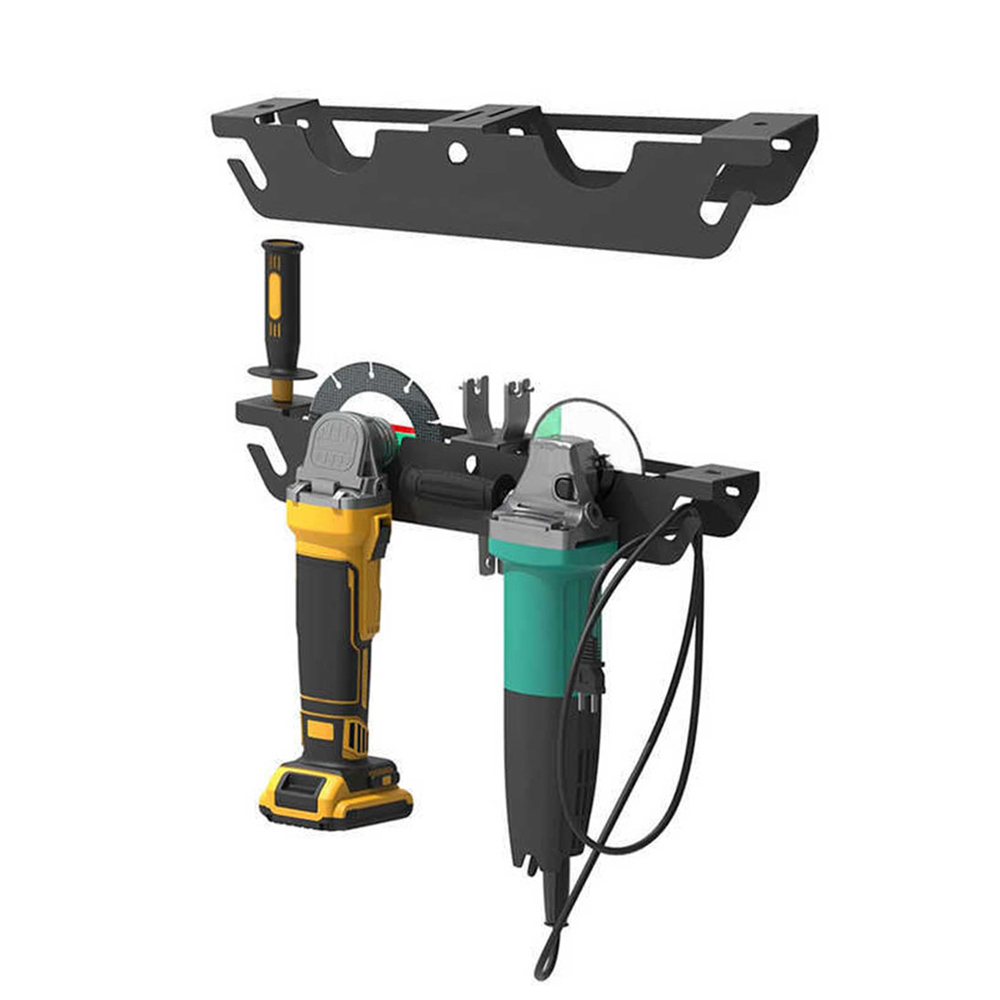 Estante de almacenamiento para amoladora angular, soporte organizador montado en la pared, máquina rectificadora de pared mecánica para garaje, soporte para estante de perforación