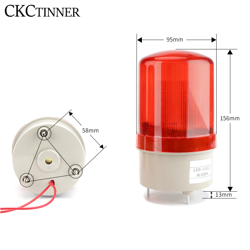 ストロボ信号警告灯 12V 24V 220V LTE-1101J サイレン音と Rotl 警告灯ランプ ブザー付き警告
