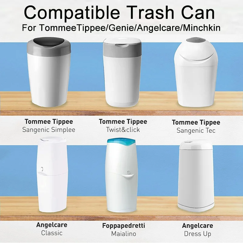 Recargas de baldes de fraldas multicoloridas para Tommee Tippee Sangenic Simplee ou Twist & click para Angelcare para Genie para baldes Munchkin