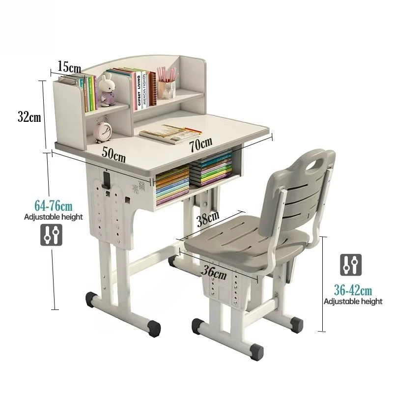 Novo ergonômico mesa de aprendizagem das crianças com estante móveis para casa altura ajustável crianças mesa estudo e cadeira conjunto para criança
