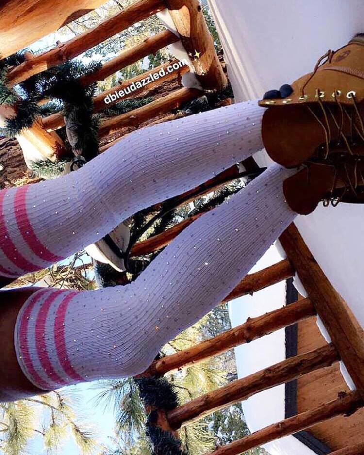 Knee socks, three bar striped long tube student socks