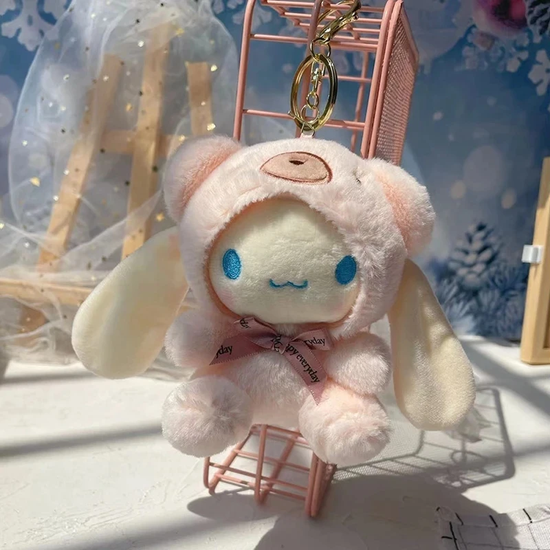 12 ซม.น่ารัก Sanrio Plush พวงกุญแจเด็ก Hello Kitty จี้ Kuromi การ์ตูน Key CHAIN กระเป๋าเป้สะพายหลังของขวัญตกแต่งสําหรับสาวของเล่น