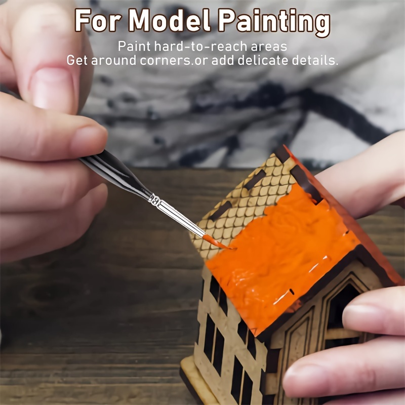 Juego de pinceles de pintura con detalles finos, pinceles en miniatura resistentes y precisos, Ideal para pintura de modelos y arte, 11 Uds.