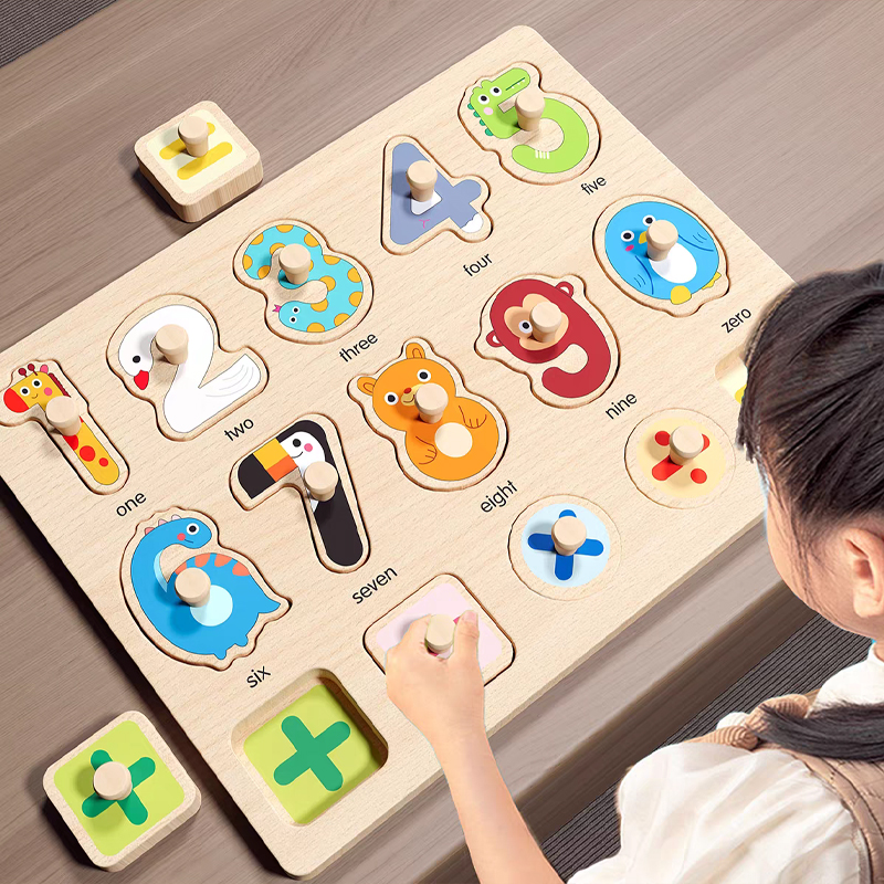 Деревянные пазлы Монтессори, детские развивающие игрушки, доски для захвата рук, Танграм, мультяшные животные, фрукты, 3D пазлы для малышей 2, 3 лет