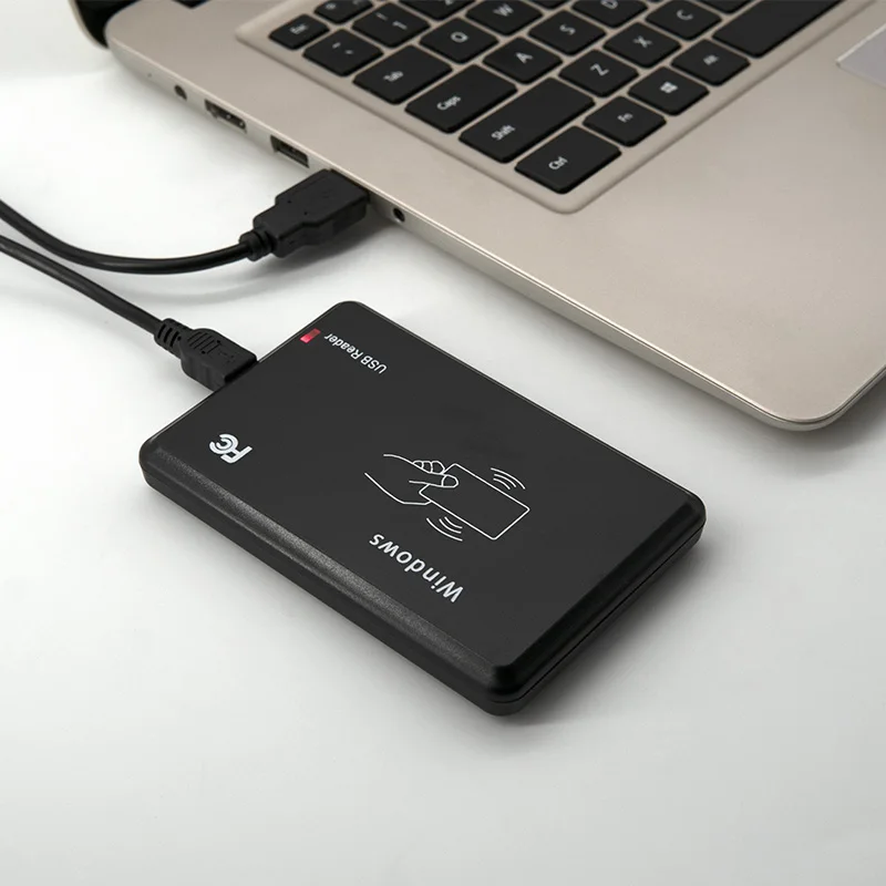 Leitor de cartão inteligente RFID 125KHz 13.56MHz ID IC Leitor programador criptografado de controle de acesso de frequência dupla com interface USB