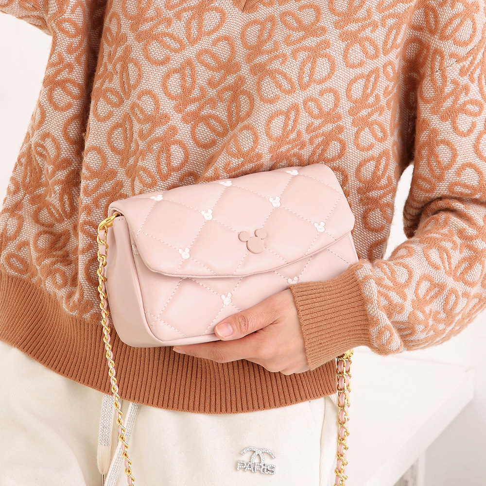 디즈니 미키 지갑 및 핸드백, 대용량 카와이 크로스 바디 숄더백, PU 토트백, 여성용 애니메이션 케이스, 귀여운 지갑