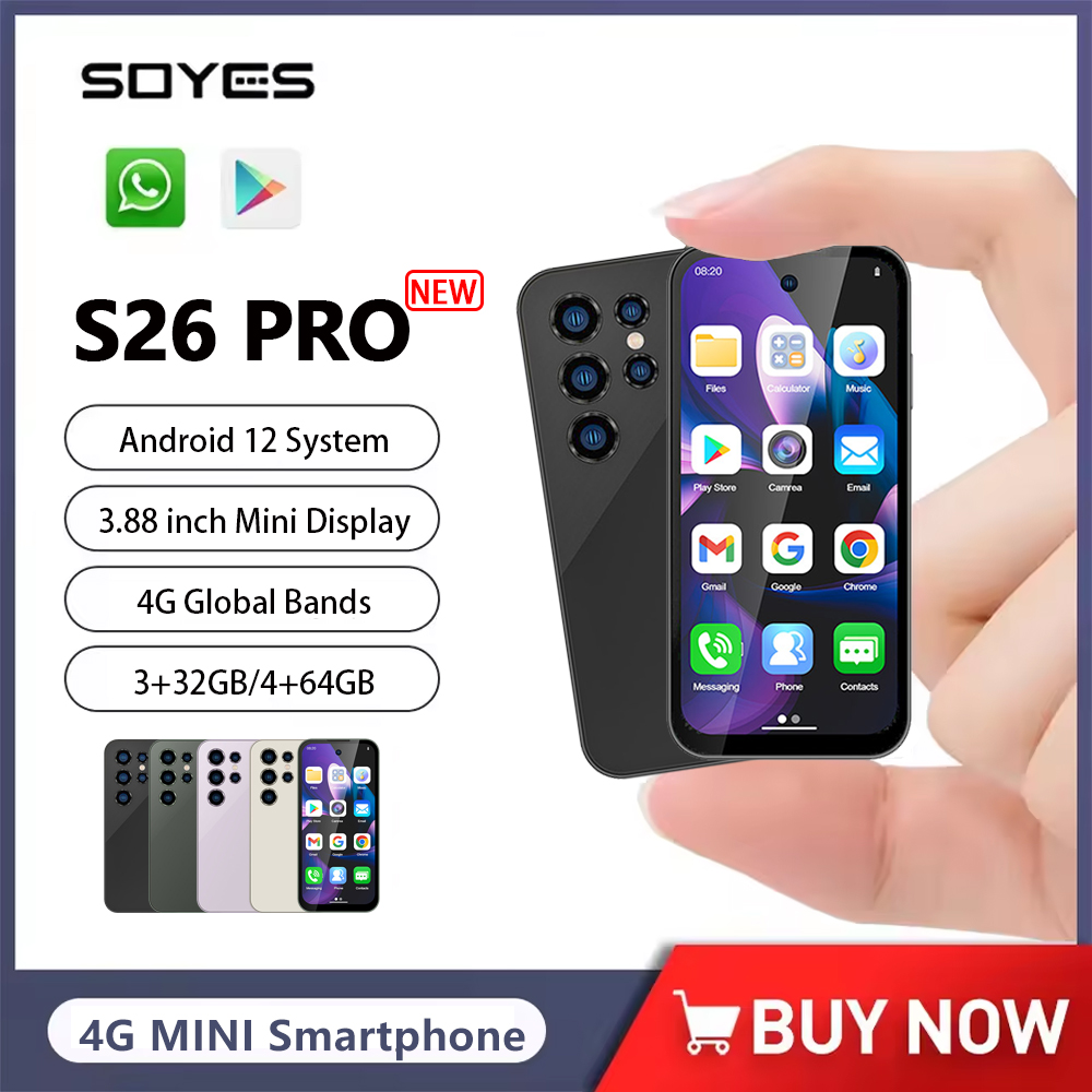 SOYES S26 Pro Mini Smartphone Android 12 Global 4G Band 3,88 pulgadas IPS 3GB + 32GB/4GB + 64GB teléfono móvil 1950mAh pequeño teléfono celular