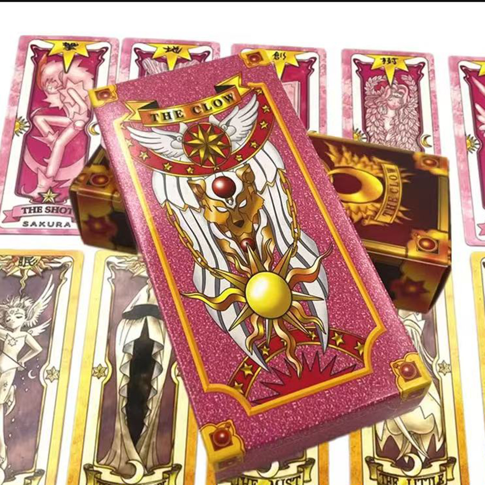 Anime cosplay cartão captor sakura kinomoto clow cartas tarô prop papel poker cartão engraçado para família amigo festa acessórios de natal