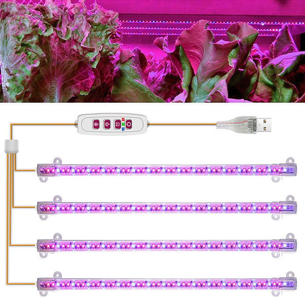 1/2/3/4 赤青 LED 成長ライトストリップチューブ屋内植物 USB フルスペクトル植物ランプ調光可能なタイマー苗野菜花ランプ