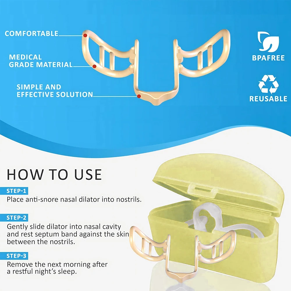 Nose Dilator Nasal Silicone Nose Clip Anti Snoring Easy Breath Preventing Snoring Help Breathe Snoring Devices Improve Sleeping