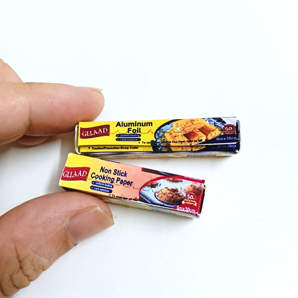 새로운 1/6 스케일 인형 집 미니어처 비 스틱 요리 종이/알루미늄 Foll 미니 Blyth BJD 인형 집 놀이 장난감을위한 음식 척