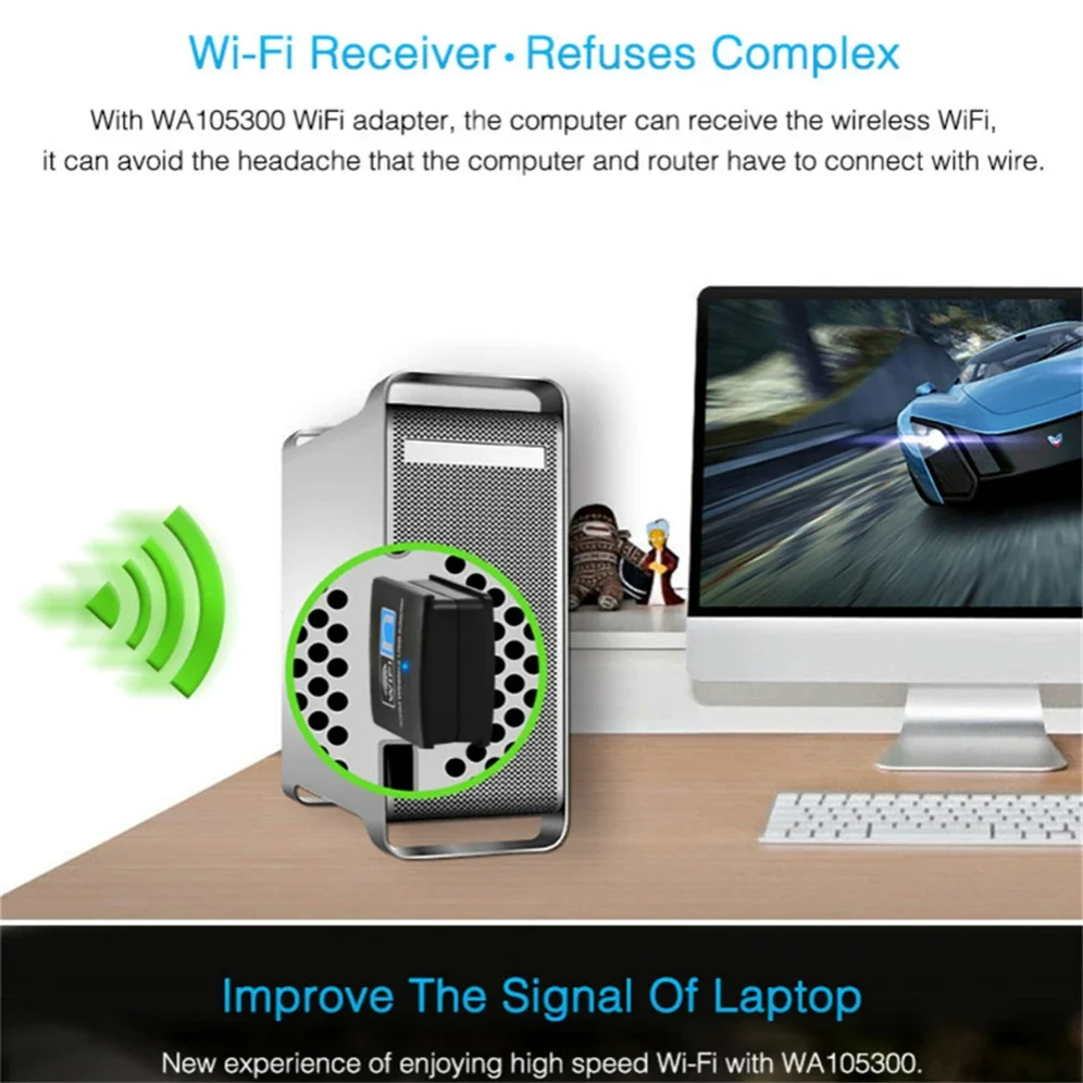 USB Wi-Fi адаптер 300 Мбит/с, 2,4 ГГц, 802.11n