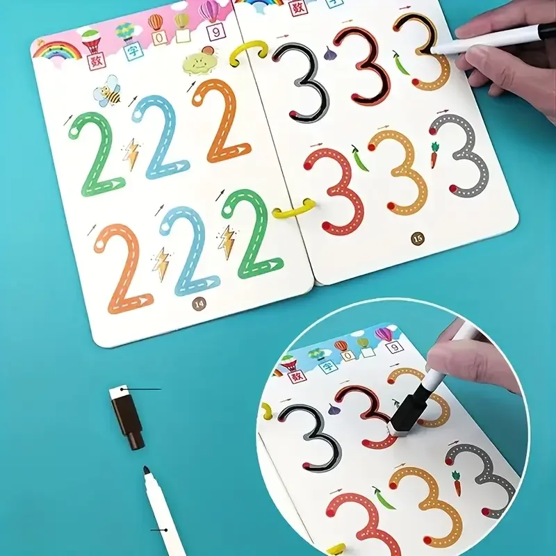 Page 32 Reusable Kids Writing Book - Erasable Practice Notebook for Ages 3-6 | Durable Learning Pad for Handwriting Training