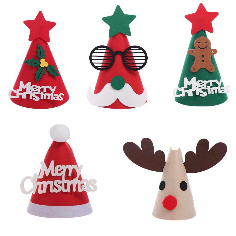 Navidad decorativa Papá Noel Feliz Navidad sombrero dibujos animados Navidad Papá Noel sombrero fieltro Animal fiesta sombrero niños/adultos
