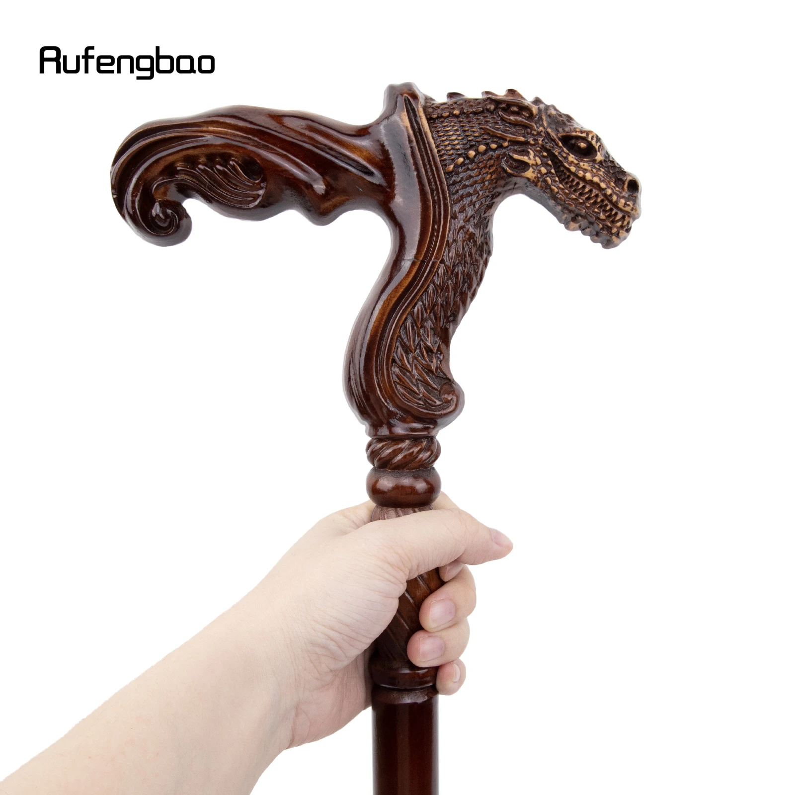Bastón de madera de dinosaurio marrón para caminar, varita decorativa para fiesta, cosplay de vampiro, Halloween, 93cm