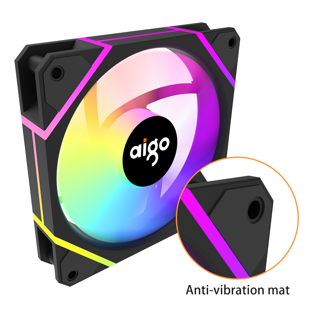 Aigo AM12 Rgb ventilateur Ventoinha PC Controladora 120mm boîtier d'ordinateur Kit de ventilateur 6pin refroidisseur d'eau CPU ventilateurs de refroidissement Argb 12cm ventilateur