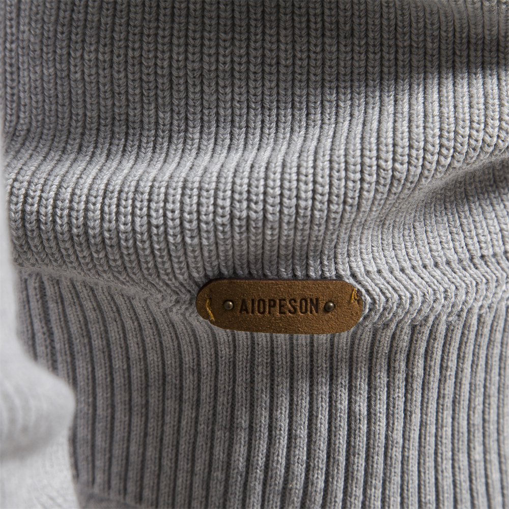 2023 novo outono algodão zíper cardigans para homens moda casual social suéteres gola alta inverno quente camisola de malha