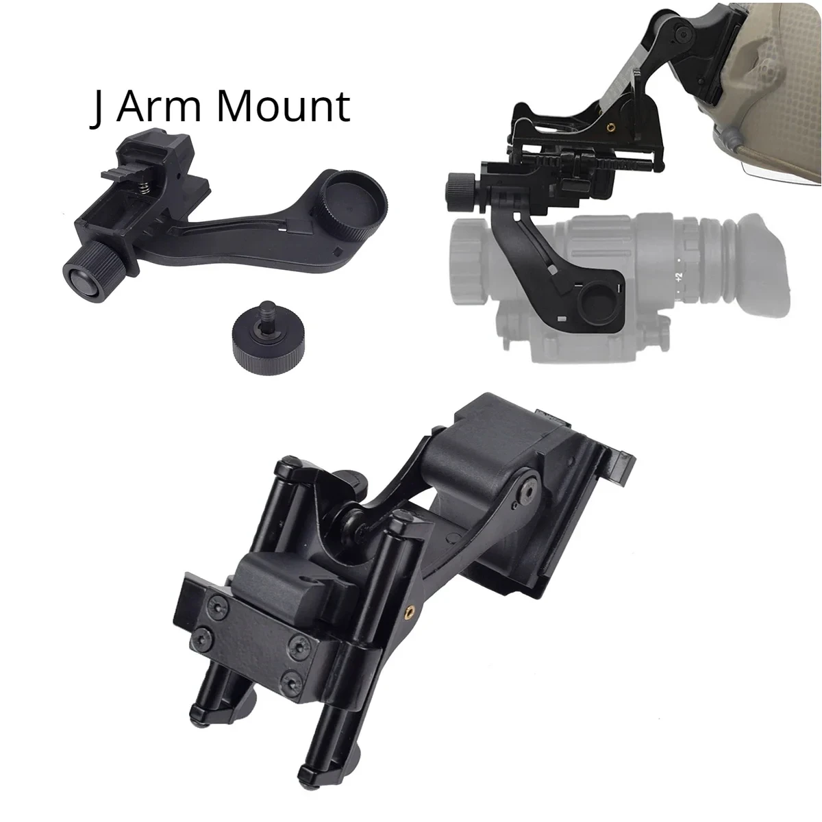 BOOIU J アームナイトビジョンマウント AN/PVS-14 単眼 NVG ダブテールナイトビジョンスコープ戦術的な高速ヘルメットマウント J アームアダプター