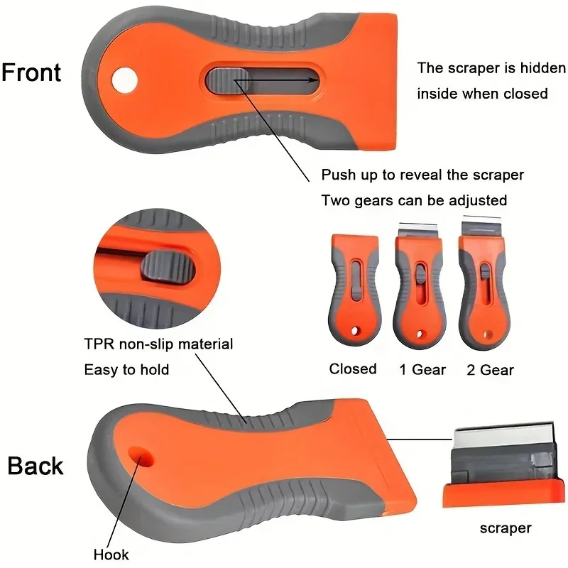 Glue removal 1 Set blade With 10 Blades, Telescopic Adjustment Knife, Cleaning Scraper Tool For Removing Labels,Stickers,Paint