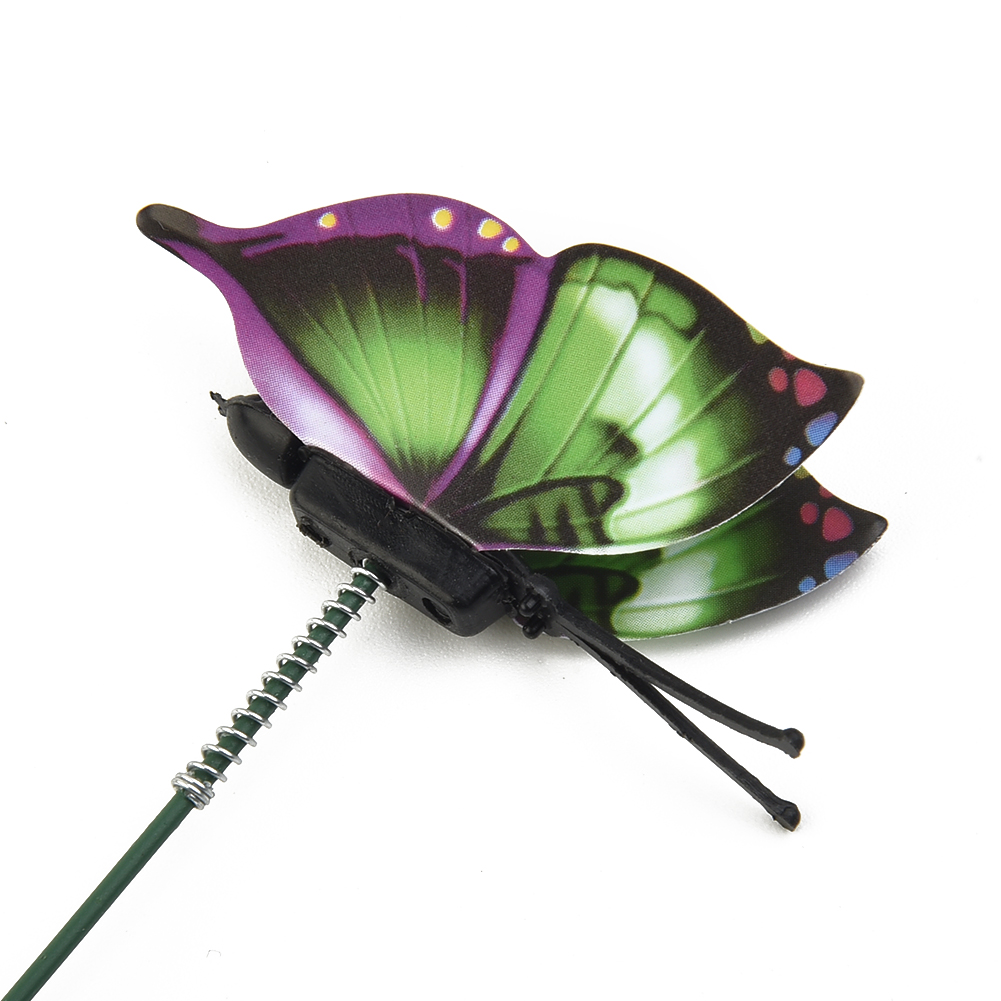 50 pçs estacas de borboletas simulação colorida borboletas jardim ao ar livre quintal planta flores pote primavera decoração do jardim 25*4cm