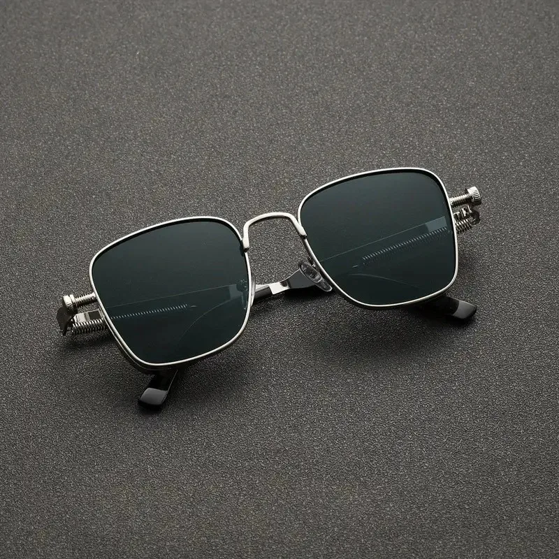 2025 gafas de sol polarizadas hombres de gama alta guapo conducción especial Anti UV alta calidad Metal Punk moda tendencias gafas de sol