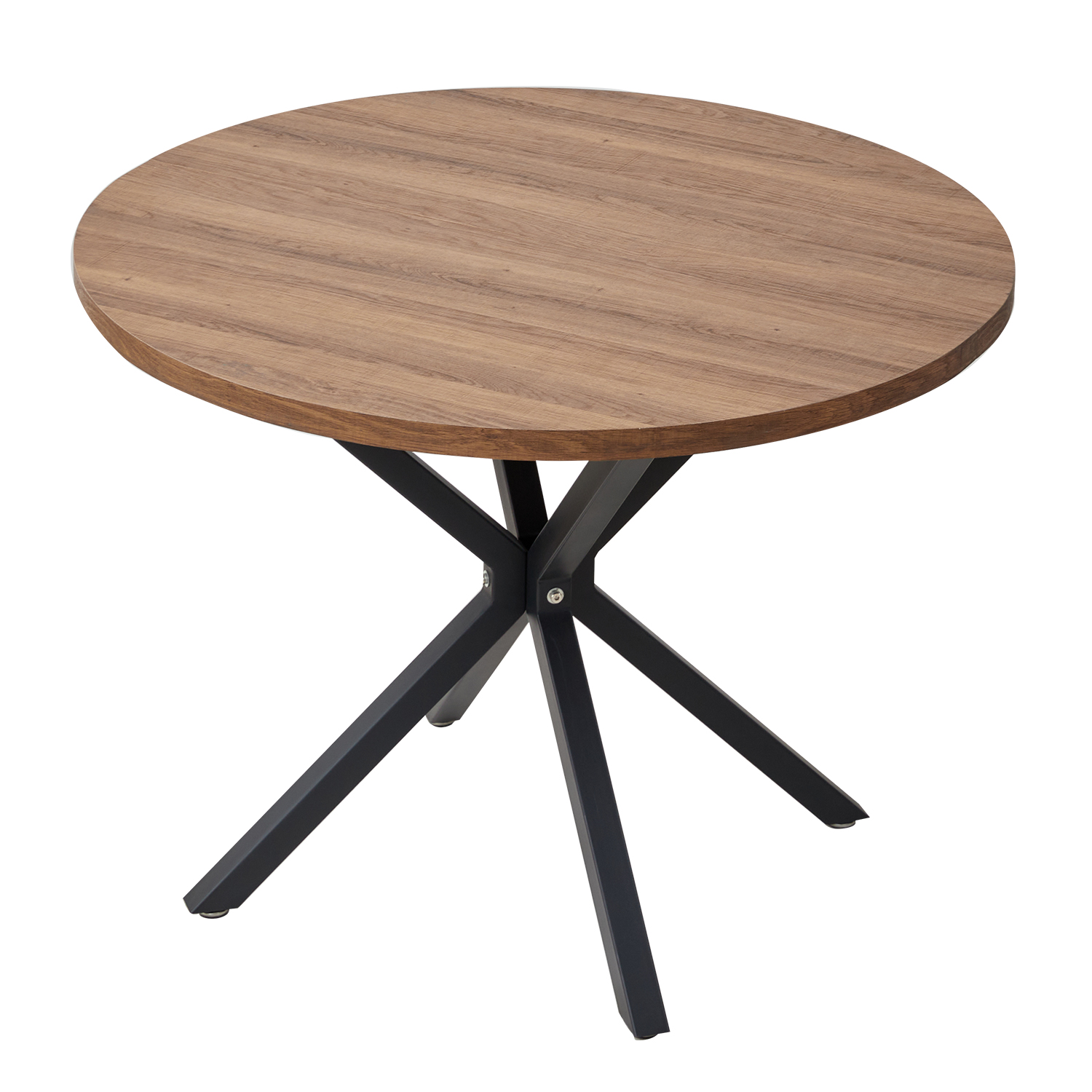 Mesa redonda nórdica EGOONM, mesa de madera maciza con tapa de madera y marco de acero, mesas de centro, sala de estar, oficina, muebles para el hogar, 100CM