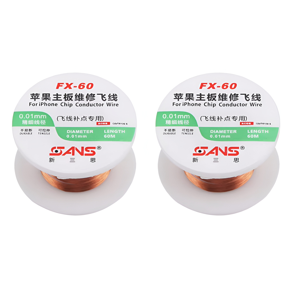 Fio de ligação de cobre isolado 0.01mm 0.02mm fio de ligação de reparo pcb de telefone móvel para iphone placa-mãe pcb ferramentas de reparo de soldagem