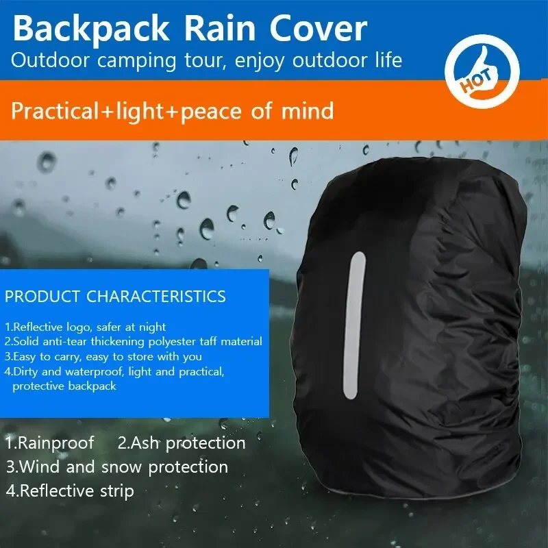 バックパックレインカバー 20-70L アウトドアキャンプハイキング登山ダストバックパックバッグ防水レインキャップカバー