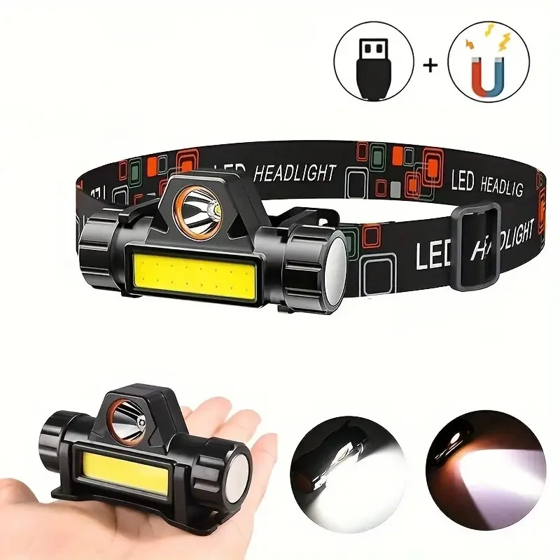 Lampe frontale extérieure Mini phare LED puissant lampe de poche USB Rechargeable torche frontale étanche pour Camping lanterne de pêche