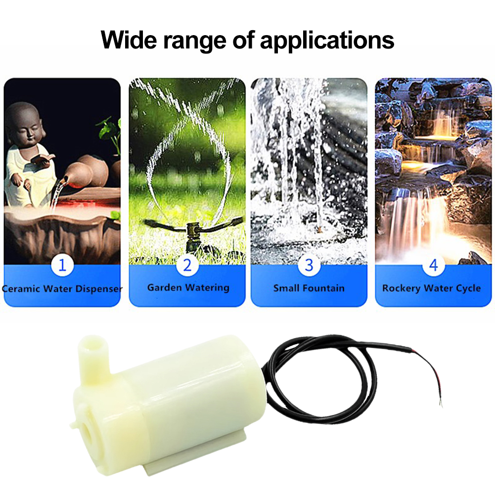 ปั๊มมอเตอร์ใต้น้ำขนาดเล็ก DC 3V 5V ปั๊มน้ำแบบพกพาเงียบ USB สำหรับตู้ปลาน้ำพุตู้ปลาสวน