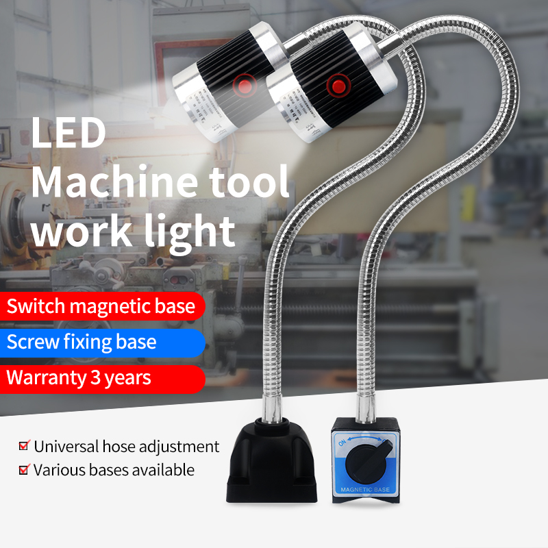 LED เครื่องมือ 3W 6W 9W ยาวแขนท่อ Workshop ทํางานไฟแม่เหล็ก/ฐานสกรู Super Bright โคมไฟอุตสาหกรรม