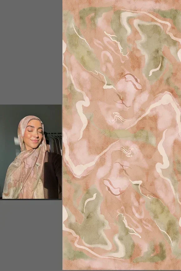Lo más nuevo, bufanda Hijab de algodón Modal estampada, musulmán Premium, Ombre Tie Dye, acuarela, estampado de mármol, chal, bufanda Hijab