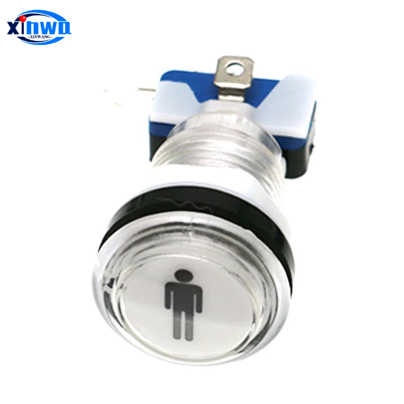 5V 12V ライトプッシュボタン 33 ミリメートル Led 照光クリアプラスチックコインアーケードジョイスティックゲームゼロ遅延 Diy 部品自動販売機